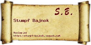 Stumpf Bajnok névjegykártya